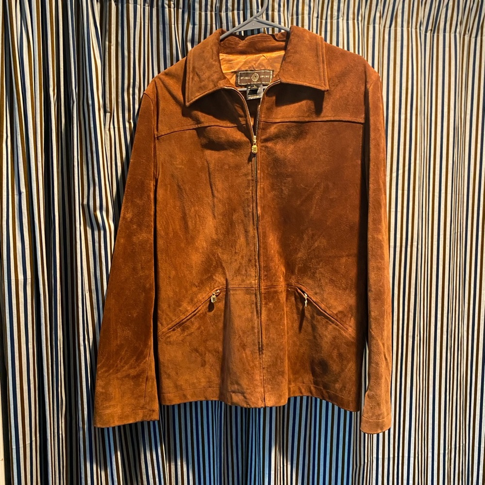 ST JOHN Sport suede leather jacket SZ Large